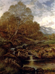 威尔斯山流过的溪流_油画_欧式油画_欧式风景油画_装饰画