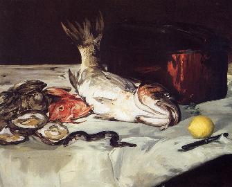 静物和鱼 油画 欧式油画 手绘油画 欧式 装饰画