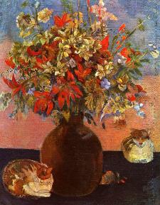 花瓶和猫 油画 油画 手绘 手绘油画 装饰画