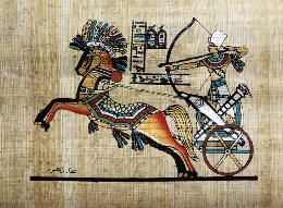战斗中的拉姆西斯 纸莎草纸 埃及纸莎草纸画