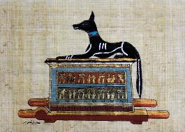 阿努比斯之神的坟墓 纸莎草纸 埃及纸莎草纸画