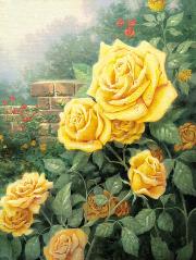 漂亮的黄玫瑰 油画 油画 手绘 手绘油画 装饰画