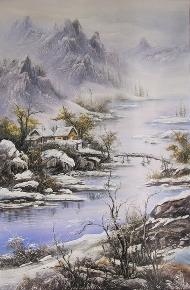 冰雪世界 油画 油画 客厅 山水 装饰画