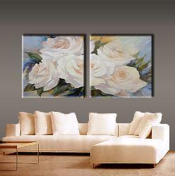 玫瑰鲜花 油画 无框画 油画 客厅 现代 装饰画
