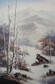 冬季风景 油画 油画 客厅 山水 装饰画