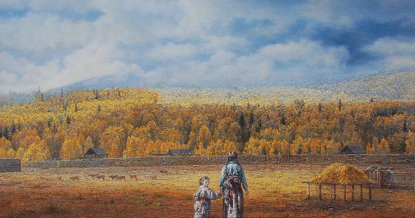 秋天的牧场 油画 油画 手绘 手绘油画 原创 装饰画