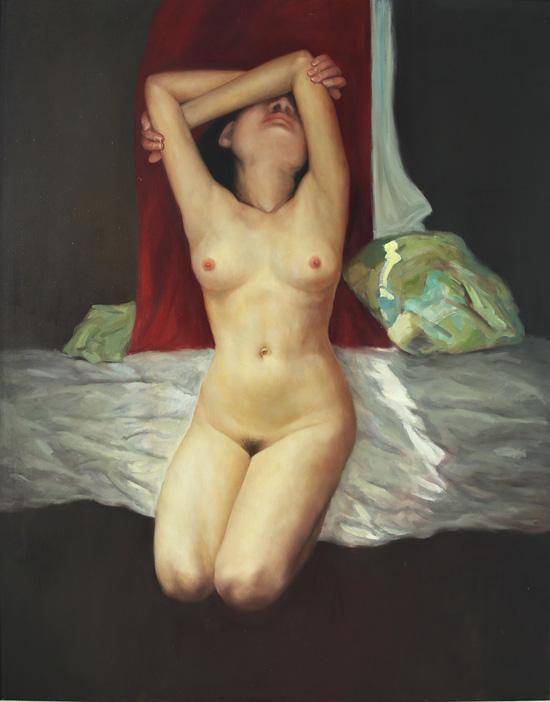 跪着的女人 油画 油画 手绘 手绘油画 原创 装饰画