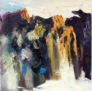 抽象山川-油画