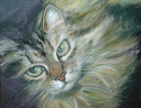 猫2油画 手绘油画
