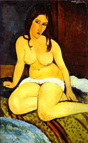 坐着的女性裸体油画