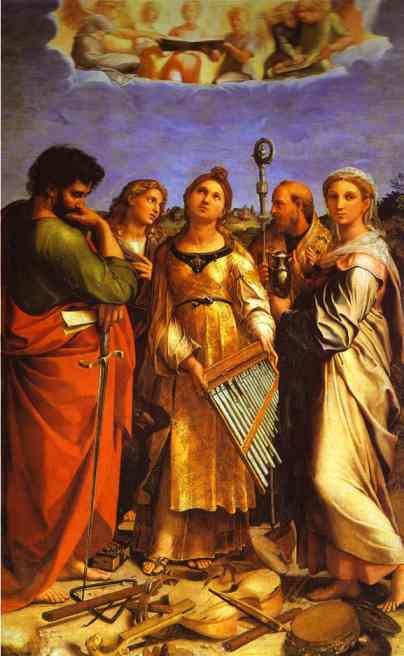 塞西莉亚和圣徒油画