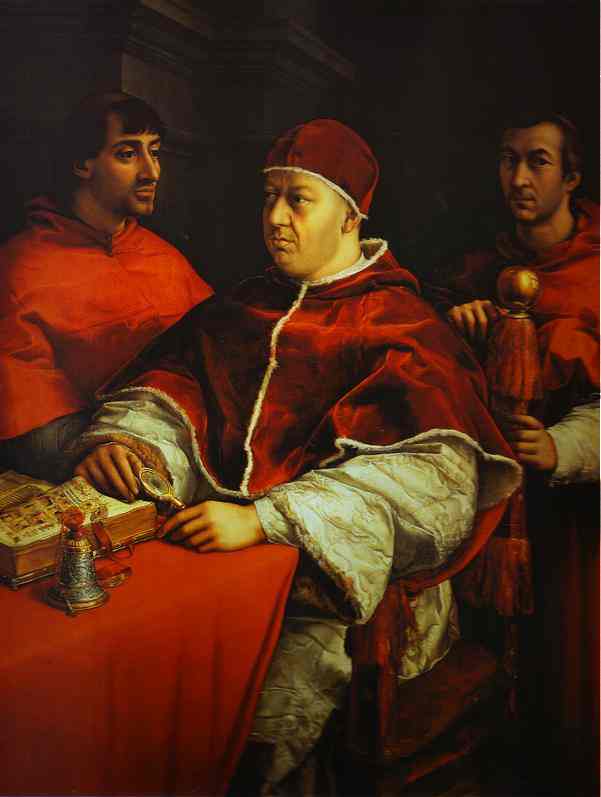 教皇利奥十世和两位红衣教主