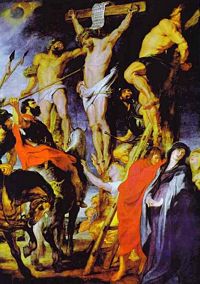 耶稣在十字架上油画
