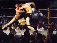 拳击赛油画 手绘油画