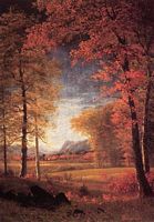 美国纽约的秋天油画